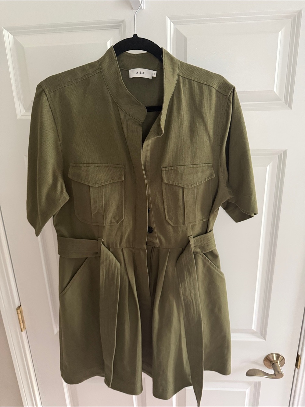 A.L.C. Short-Sleeve Utility Jacket in Olive